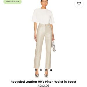AGOLDE leather pants size 27 beige